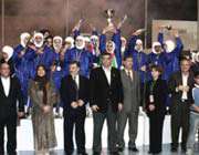 تیم دختران ایران بالای سکوی قهرمانی رقابتهای بی المللی اردن 