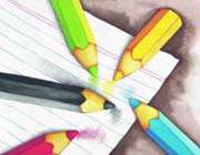 مداد رنگی ، کاغذ