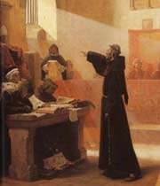 scène de procès inquisitorial du franciscain spirituel bernard délicieux (occitanie)
