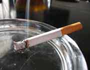 cigarettes : en jaune le filtre, en gris les cendres et en blanc le papier entourant le tabac