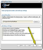 نصب برنامة Player Real Audio 