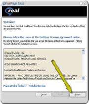 نصب برنامة Player Real Audio 