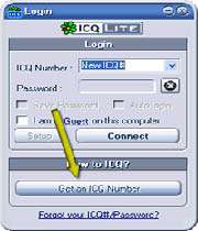 ثبت كاربر جدید برای كار با ICQ  