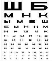 таблица для определения зрения 