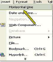 چگونه خطوط افقي را درج و تنظيم كنيم؟ 