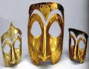 masques en or. découverts à kalmakareh, lorestan. première moitié du 1er millénaire av. j.-c. musée national d’iran.