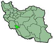 cette carte montre la position de la province de  kohkiluyeh et boyer ahmad