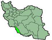 cette carte montre la position de la province de bushehr
