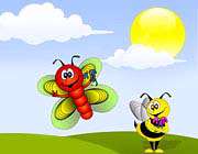 زنبور عسل و پروانه
