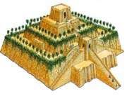 reconstitution de la ziggurat d’ur, irak, -xxie s.  