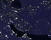 نقشه مناطق روشن ایران در شب