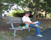 man sitting in the park