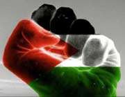 fist in colour of palestinians flag