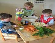 kids cooking food