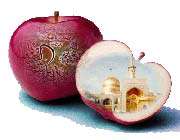 picture of imam rezas shrine inside a apple