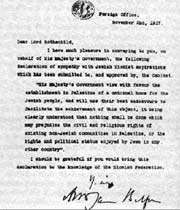 déclaration balfour à rothschild en 1917: acte de naissance de l’entité sioniste en palestine