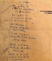 manuscrit du chant des partisans par maurice druon et joseph kessel (1943)