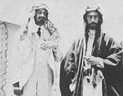 nationalisme arabe et sionisme: l’emir faycal 1er et le sioniste chaim waizman (à gauche en tenue arabe)