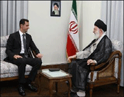 قائد الثورة الاسلامية في ايران آية الله السيد علي خامنئي السبت الرئيس السوري بشار الاسد