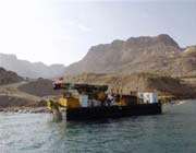 a drilling platform is moored offshore in the dead sea on november 16, 2010. 