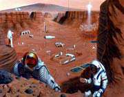 تصویری خیالی از انسان در مریخ
