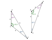 حالت دو زاویه و ضلع غیر بین در دو مثلث