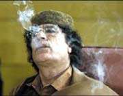 الرئيس الليبي معمر القذافي 