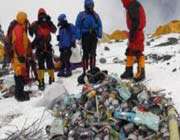 nepalese mountaineers collected 1,800 kilos of trash from mount everest.