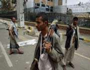 yemeni tribesmen loyal to the tribal leader sadeq al-ahmar stand guard on a street near al-ahmar’s house in the capital, sana’a.