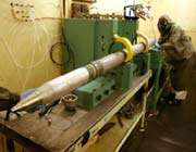 a chemical operations crew from the us umatilla chemical depot separate rocket motor and warhead sections on nine m55 rockets. a chemical operations crew from the us umatilla chemical depot separate rocket motor and warhead sections on nine m55 rockets. 