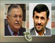 الرئيسان الايراني محمود احمدي نجاد والعراقي جلال طالباني