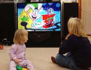 kids watching cartoons