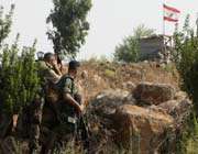 lebanese soldiers take up positions in the wazzani border area.