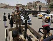 yemeni army soldiers patrol in a vehicle in the yemeni capital sana’a. 