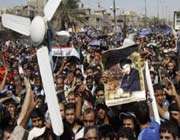 iraqis demand better services in a rally in baghdad.