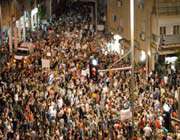  israelis march during a demonstration to protest the rising living costs in central tel aviv. 
