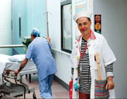 clown doctor jean-paul bell, co founder of the humour foundation, who was involved in smile study
