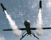 a us drone firing missiles 