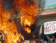 pakistanis protest against a fatal nato airstrike on sunday, november 27, 2011.