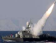 iranian navy vessel fires a mehrab missile