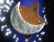gâteau au chocolat en forme d’étoile et de lune