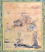 une page du moraqqa’-e golshan, behzad, xviie siècle