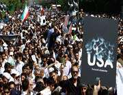 iranians taking part in protests against the us-made movie desecrating prophet muhammad (pbuh)
