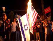 turkish demonstrators burn israeli and us flags during a protest against an anti-islam film in istanbul