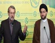 iran’s majlis speaker ali larijani (l) and chairman of the islamic supreme council of iraq seyyed ammar al-hakim