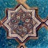 Aggragate of Glazed Star shaped TurquoiseTile with Flower Motifs, Kashan made (1337AD), Islamic Treasury
