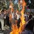 une manifestation à téhéran contre le projet de brûler le coran,