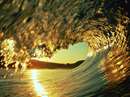 موج دريا در غروب آفتاب