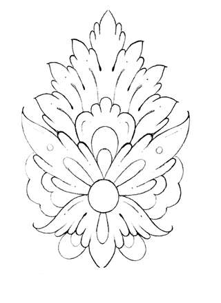 گل پروانه اي و برگ کنگره اي