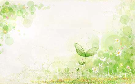 نقاشي ديجيتالي از گلهاي زيبا و برگهاي سبز